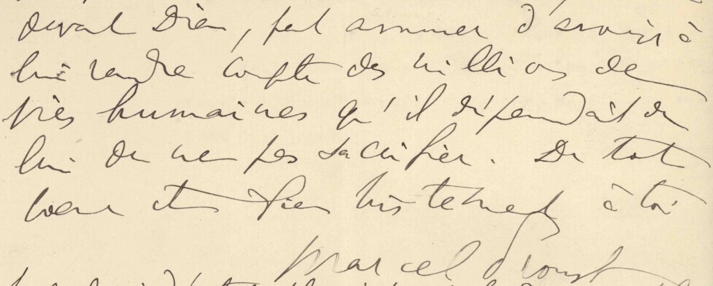 Extrait d'une lettre de Proust à Lionel Hauser (2 août 1914)